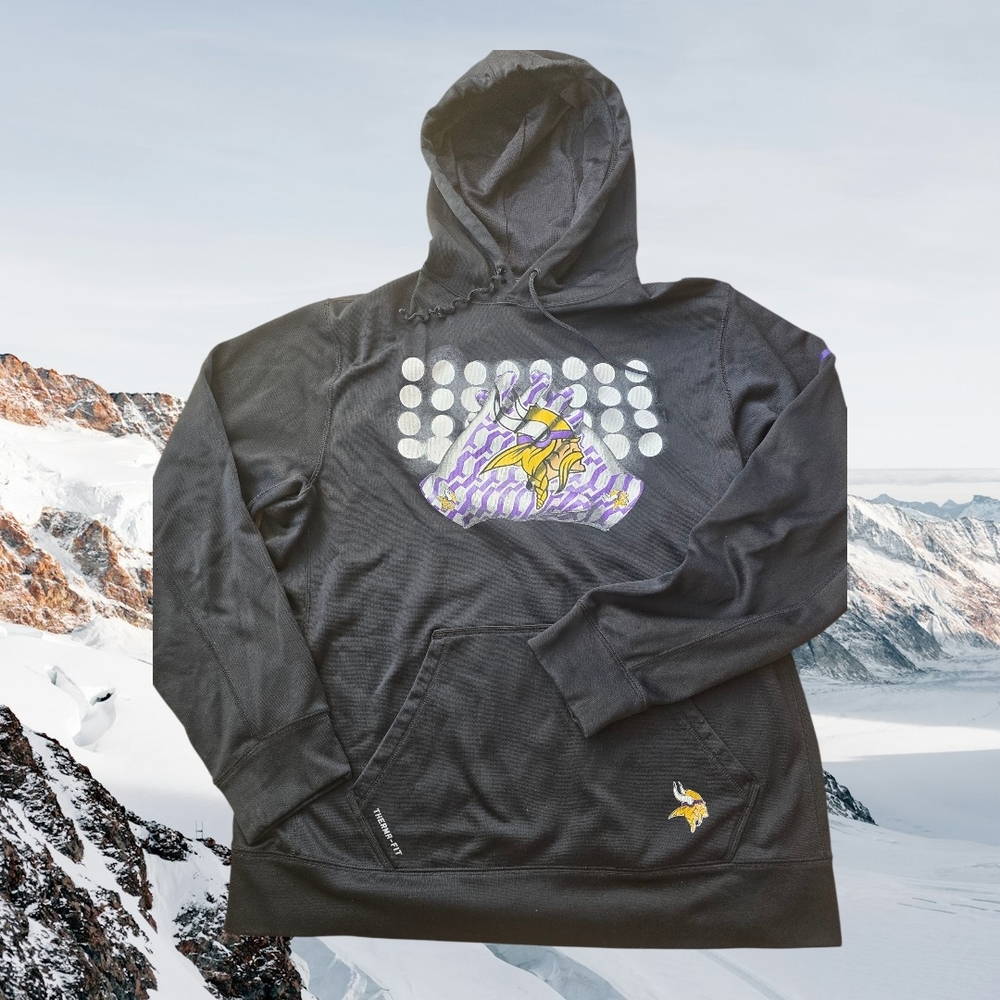 Nike Therma-Fit Mens Minnisota Vikings Hoodie Mens Large Black